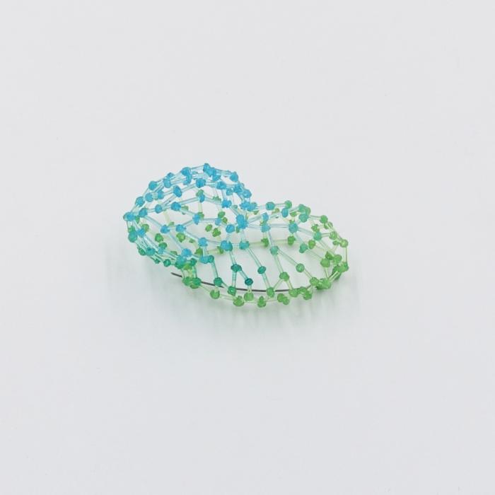 Stone Brooch Green Blue by Floor Mommersteeg