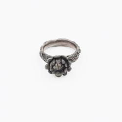 Black Flower Ring Med by Nora Rochel
