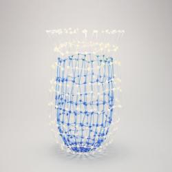 Double, vessel, white/blue by Floor Mommersteeg