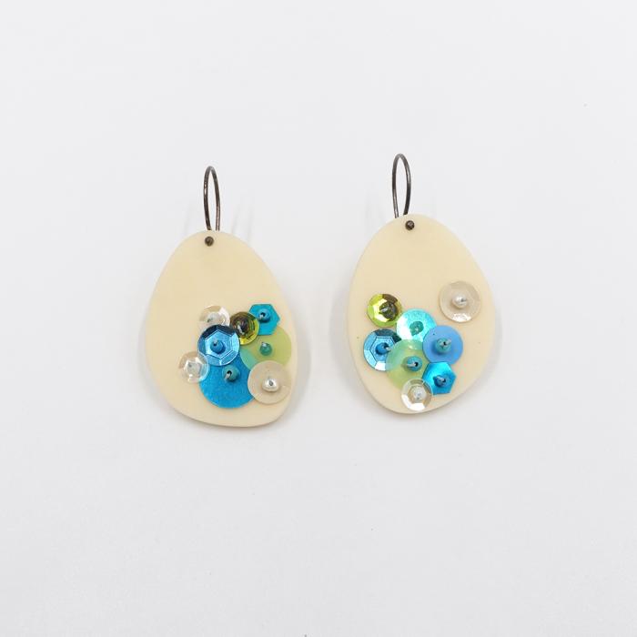 Confetti Earrings Blue by Melinda Young