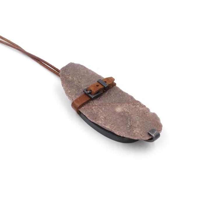 Assembled Stone Age Scraping Tool by Reinhold Ziegler